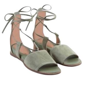 J Jill Evonne olive green suede gladiator back zip sandals women’s size 6.5 NEW
